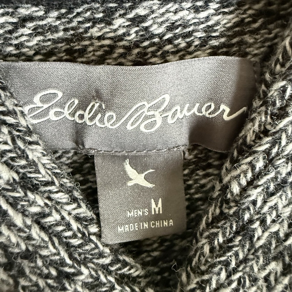 Eddie Bauer Men's Medium Gray Wool Blend Long Sleeve Sweater - Picture 4 of 7
